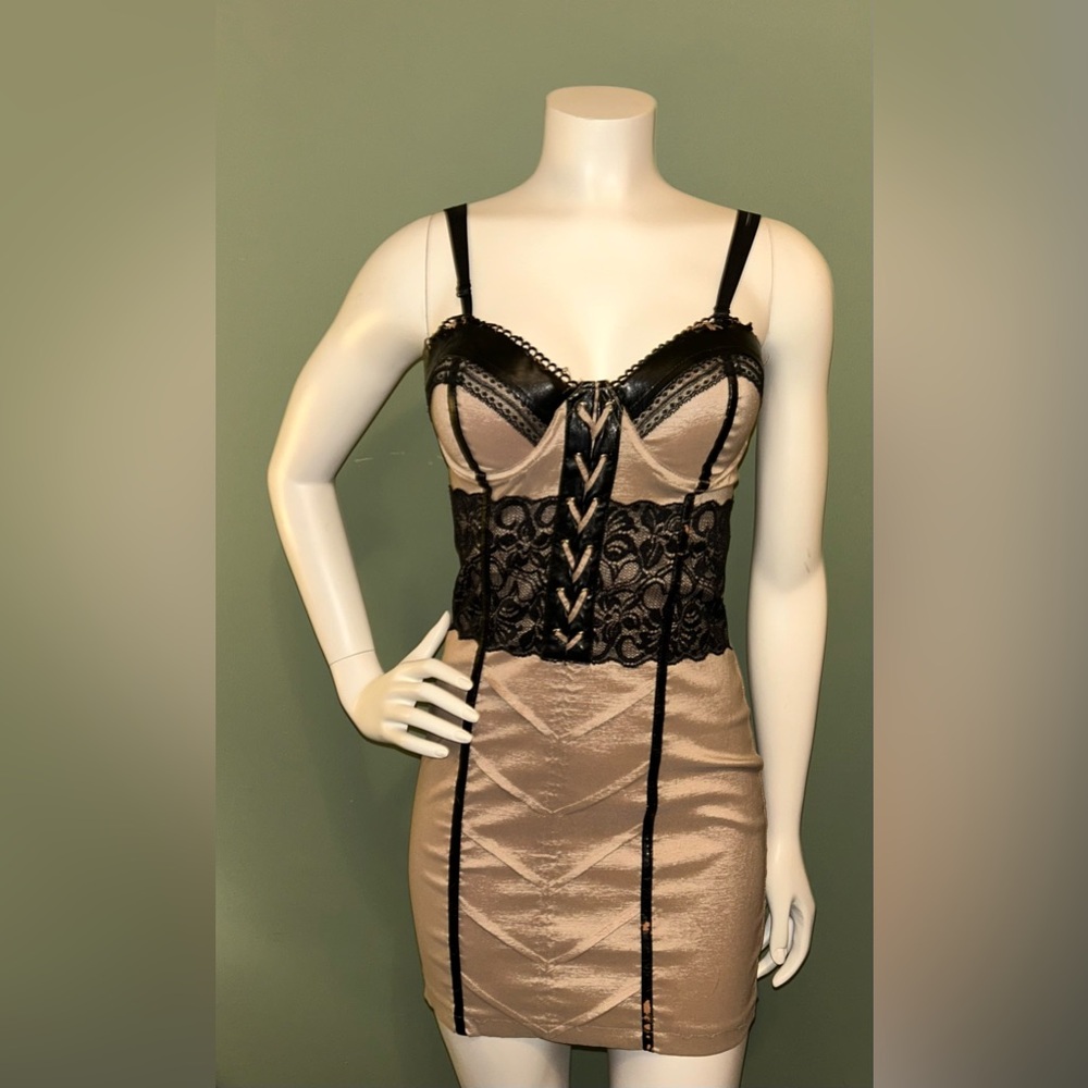 Entry Black and Tan Lace Chemise